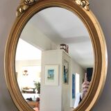 Oval mirror carved gilded wood