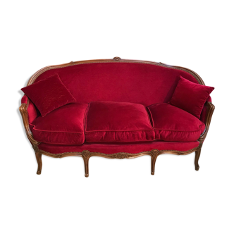 Louis Philippe-style velvet sofa