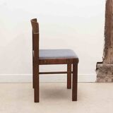 Scandinavian style ebony chair upholstered in gray