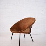Vintage balloon suede easy chair, 1960s, Hungary