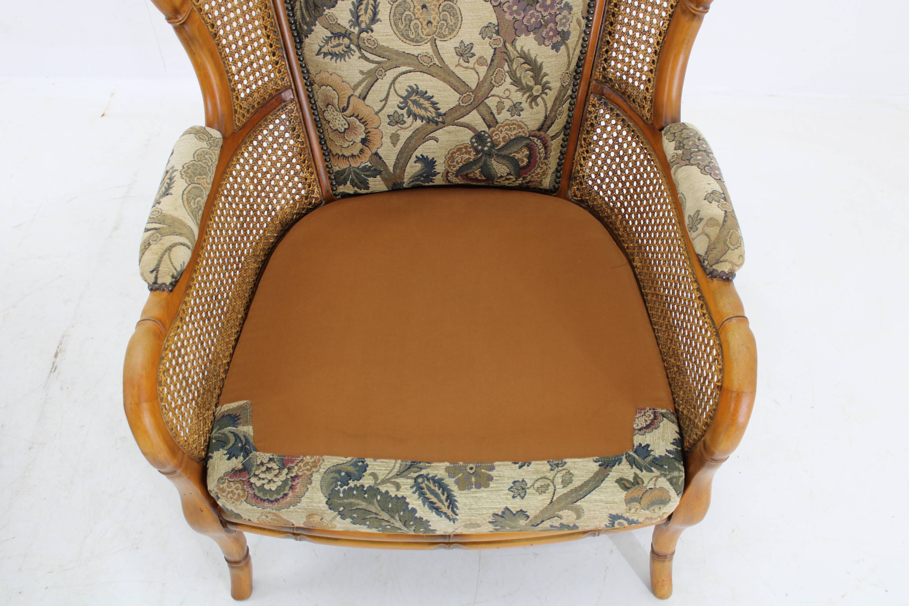 1960s Pair of Rattan Armchairs , Italy