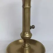 Set of 3 antique push-button bronze candlesticks from the Napoleonic III era.
