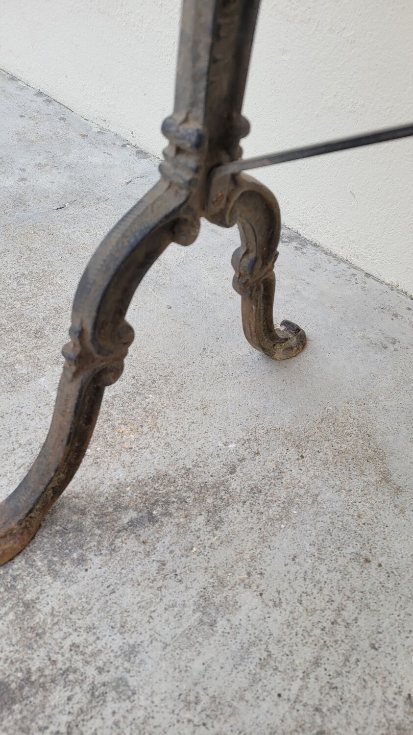 Restaurant bistro table in marble and cast iron signed godin