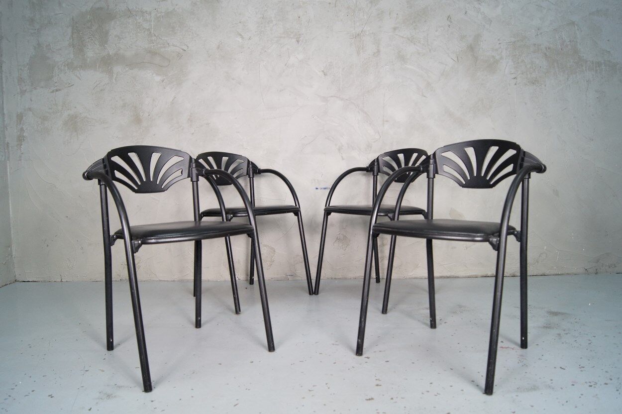 Italian Alisea armchairs by Lisa Bross for Studio Simonetti, 1980s, Set of 4