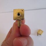 Set of 5 Vintage Brass Square Hooks