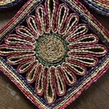 5 braided straw coasters bohemian style