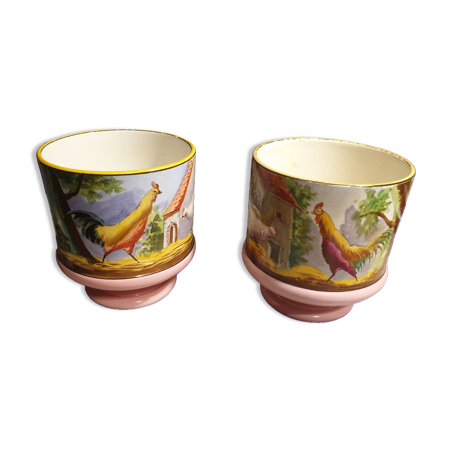 Ceramic pot cover decor with chickens