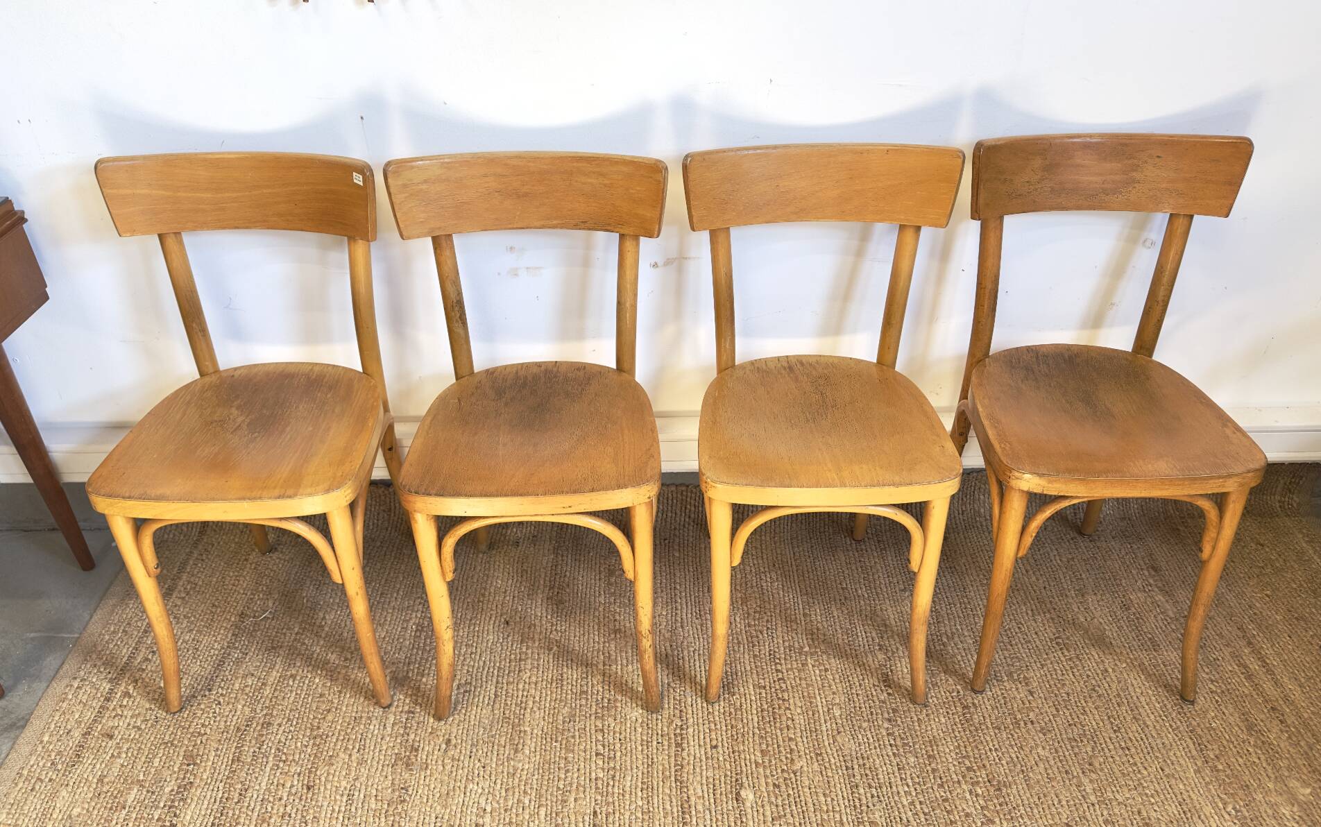 4 chaises bistrot en bois courbé - style baumann