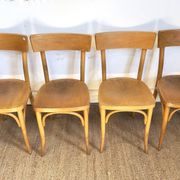 4 chaises bistrot en bois courbé - style baumann
