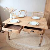 Renovated solid wood farmhouse table