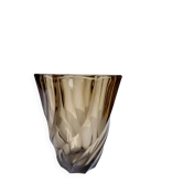 Vase vintage Luminarc Lever verre fumé - 70s