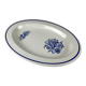 Large white & blue oval dish, bird and flower motif
