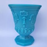 Vintage Portieux Vallerysthal Vase Opaline Blue