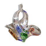 Empty basket multicolored bohemian glass pocket