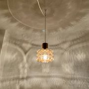 1 of 2 Large Bubble Glass Pendant Lamps by Helena Tynell for Glashütte Limb