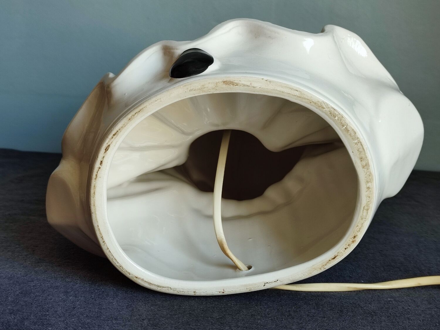 Vintage Pierrot ceramic lamp base.