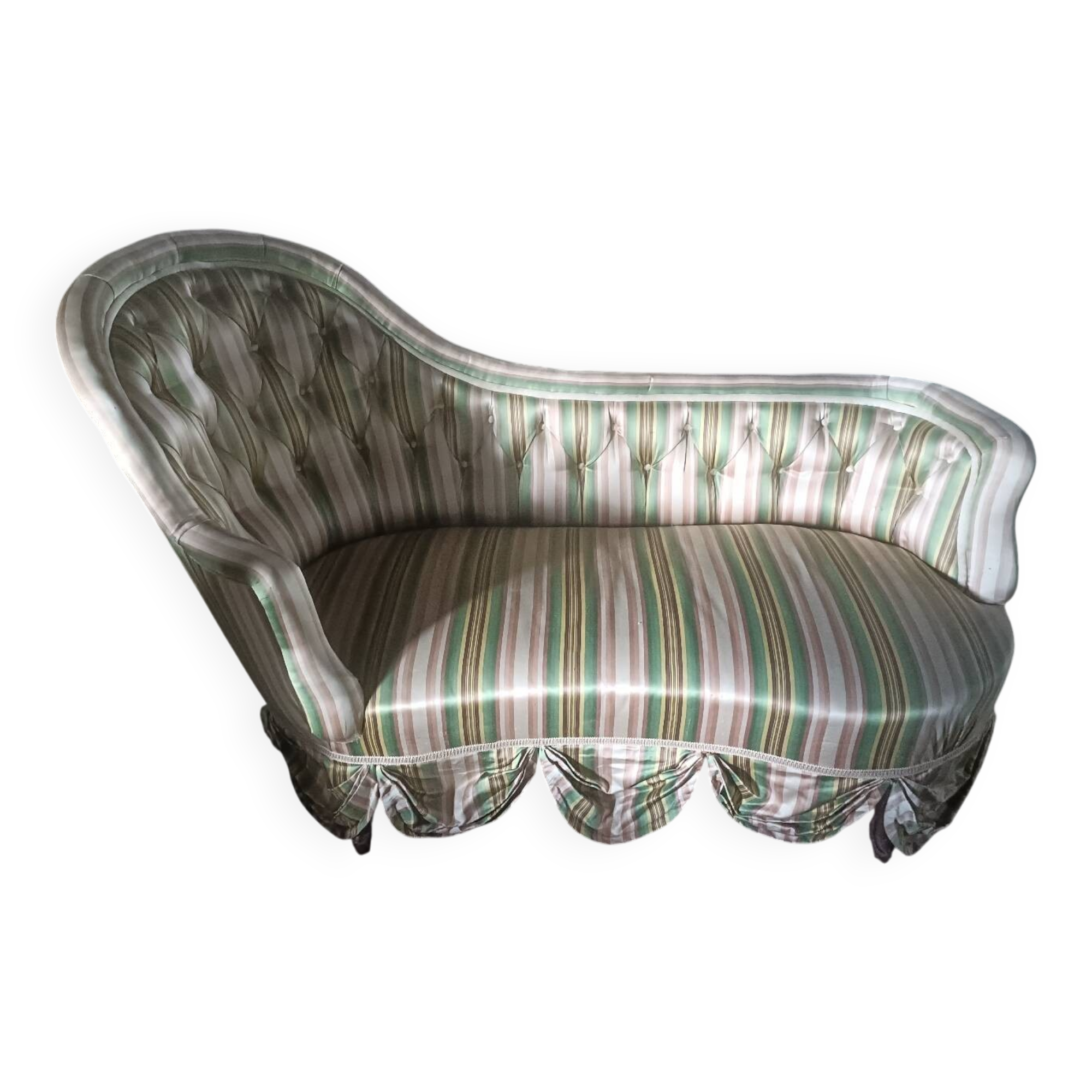 Striped silk chaise longue