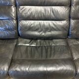 3-seater leather and chrome sofa design 1960.