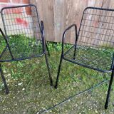 Paire Fauteuil Ancien EMU RIO Métal Noir Vintage