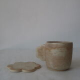 Tasse fleur avec coupelle - Vagabonde Création