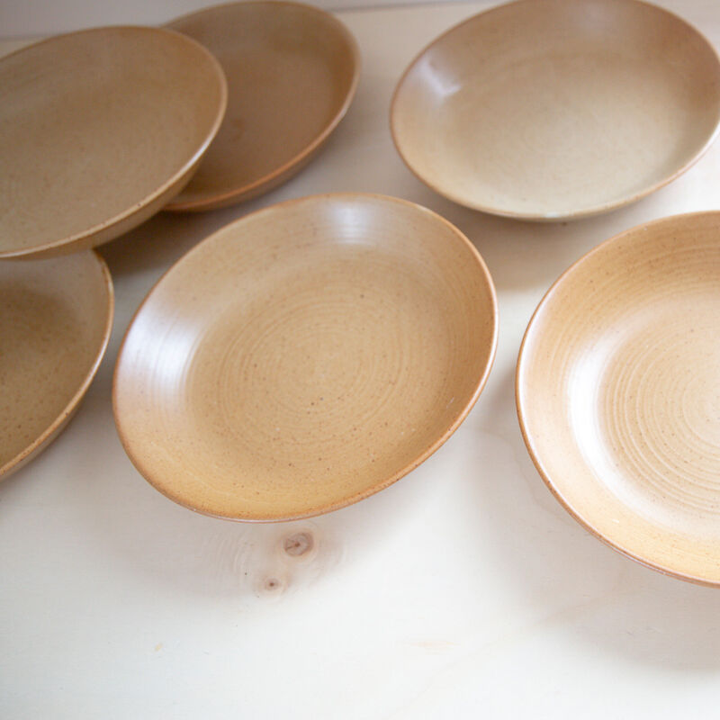 6 hollow plates gres village france