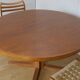 Round table with 2 teak extensions by J. Mortensen, Scandinavian edition Heltborg