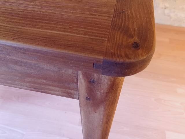 Antique farmhouse table from the early 1900s, solid wood