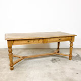Antique pine and oak writing desk table