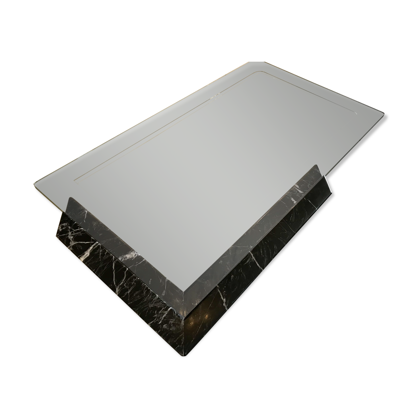 B&B Italia large table in black marble and glass