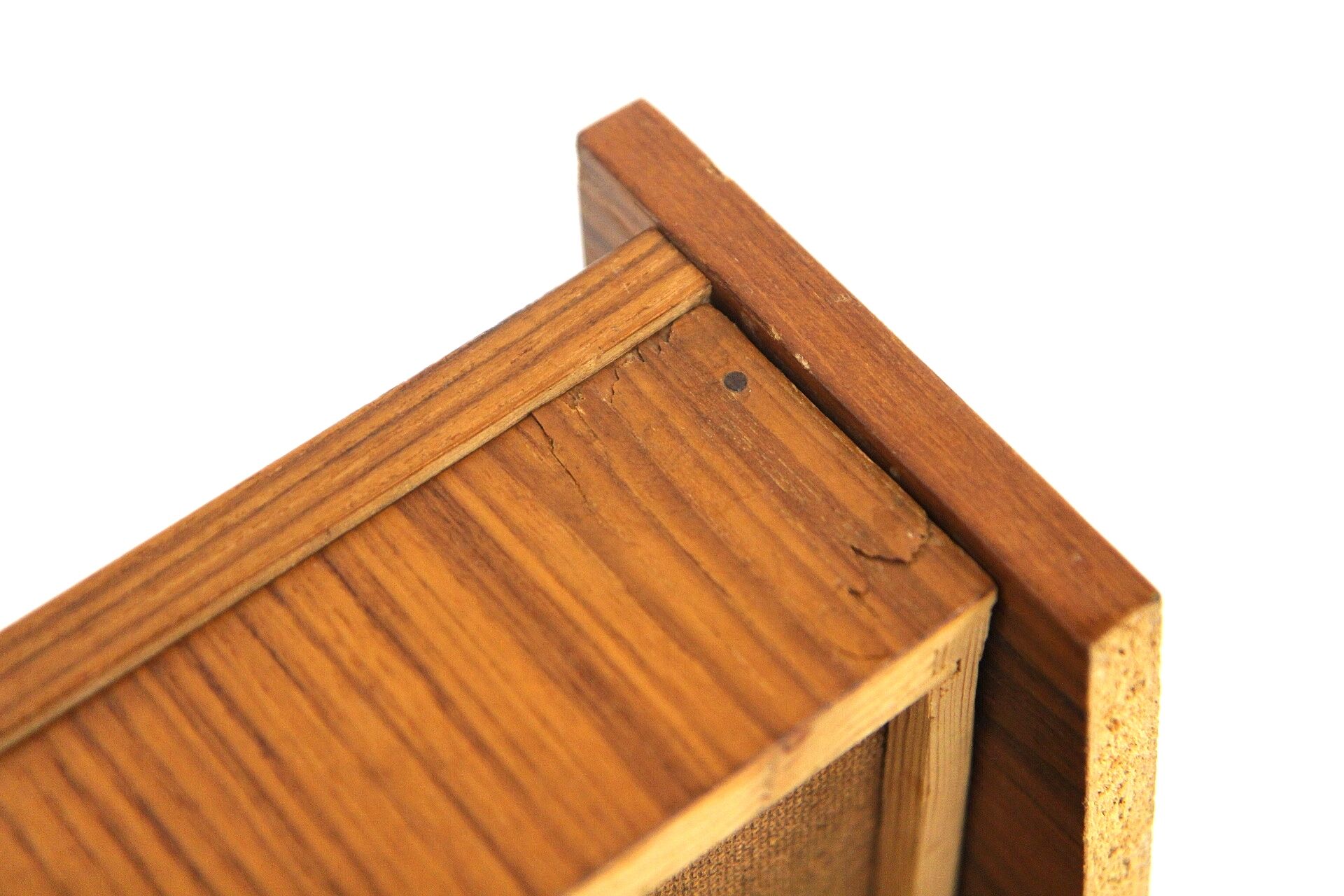 Teak wall console, suede, 1960