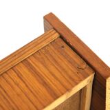 Teak wall console, suede, 1960