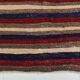 Tapis kilim turc à rayures rouges et bleu marine de 4x9, 136x284 cm