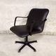 Vintage 70s swivel office chair in skai and black metal