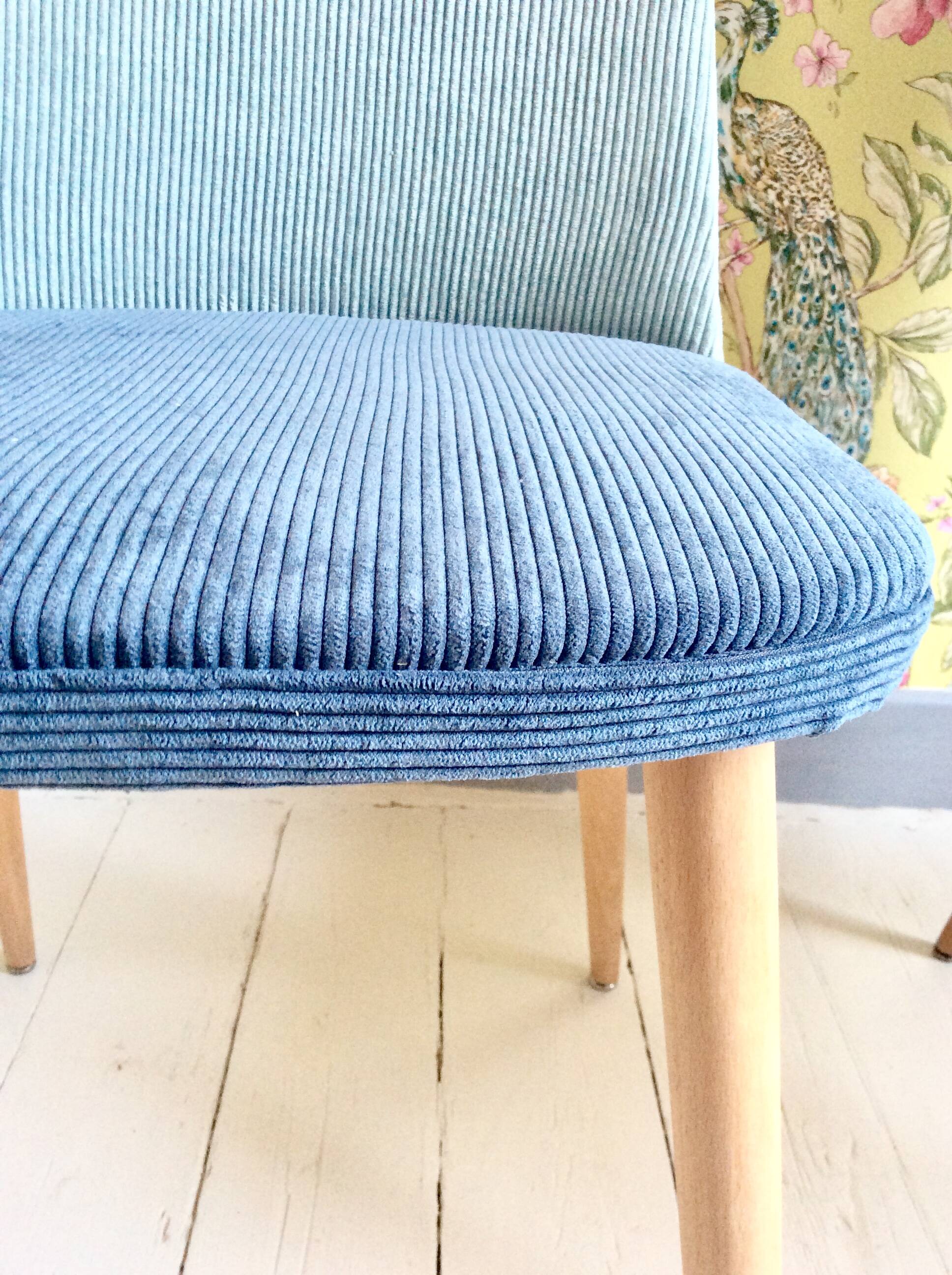 Trio of Scandinavian velvet chairs