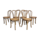 Lot of 6 curved wooden chairs type bistro
