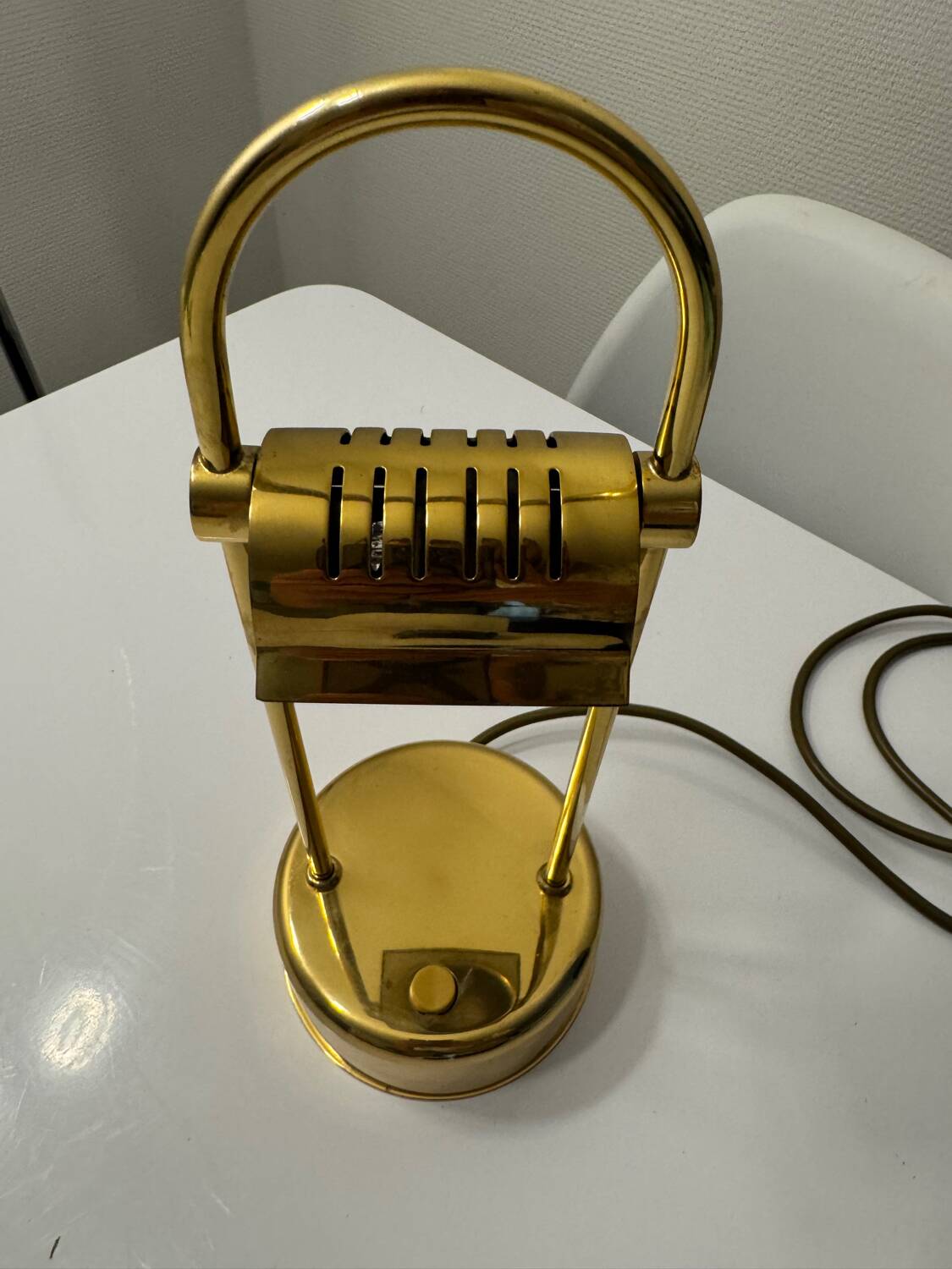 Designer desk lamp Hillebrand Licht – gold brass – Germany – year