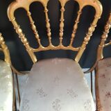 Set of 3 gilded chairs in Napoleon III style - Stamped Faubourg Saint Antoine