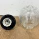 Industrial bakelite pendant light with ribbed glass, 1970s
