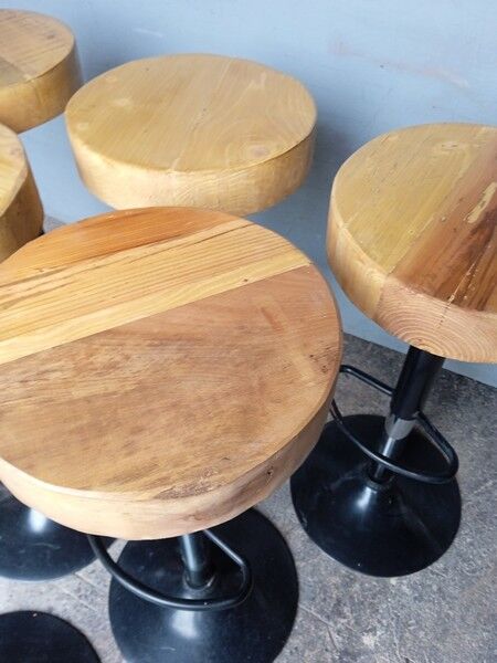 6 high bar stools wood and metal