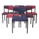 Set of 6 Vintage German Dining Chairs, 1950s–1960s, Black Beechwood
