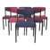 Set of 6 Vintage German Dining Chairs, 1950s–1960s, Black Beechwood