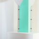 Mint green metal table lamp Slamp Moon by Samuel Parker with white disc shade, vintage 1990s design