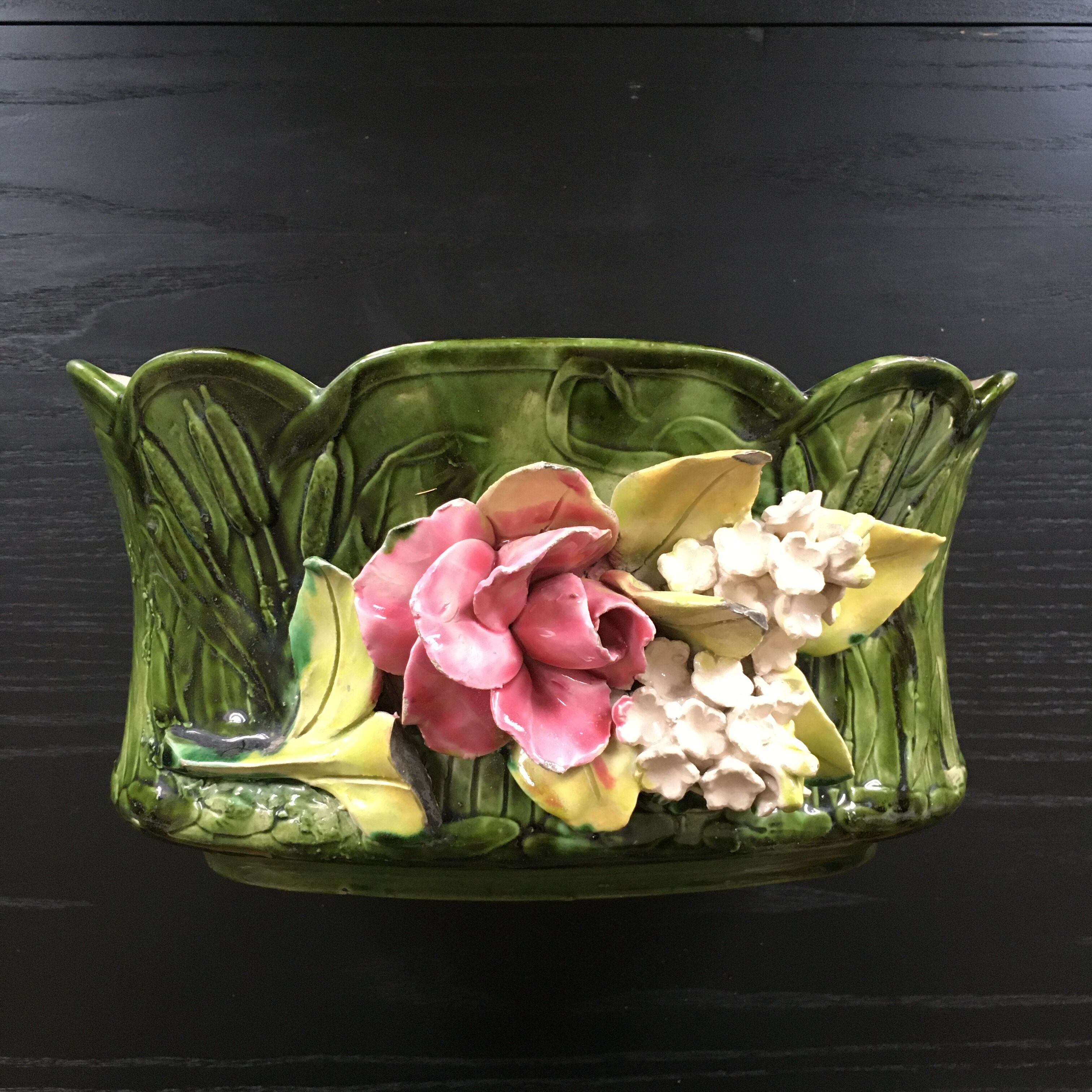 Jardinière festonnée  barbotine