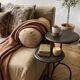 Set of hammered metal tables