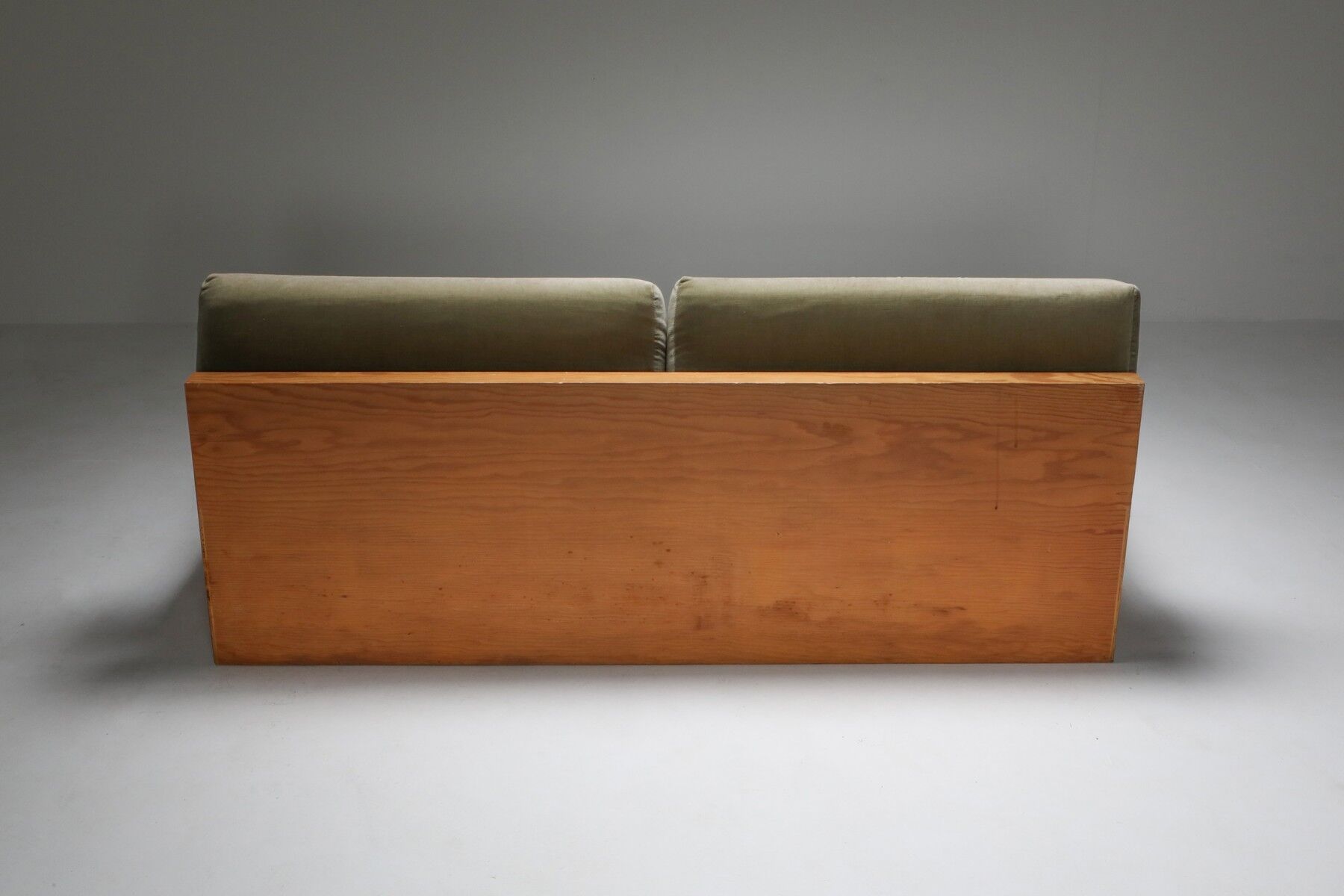 1960 Pine and Velvet Love Pitch Sofa