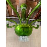 Lustre contemporain en verre de Murano vert avec boubeches Trasparent Rostrato