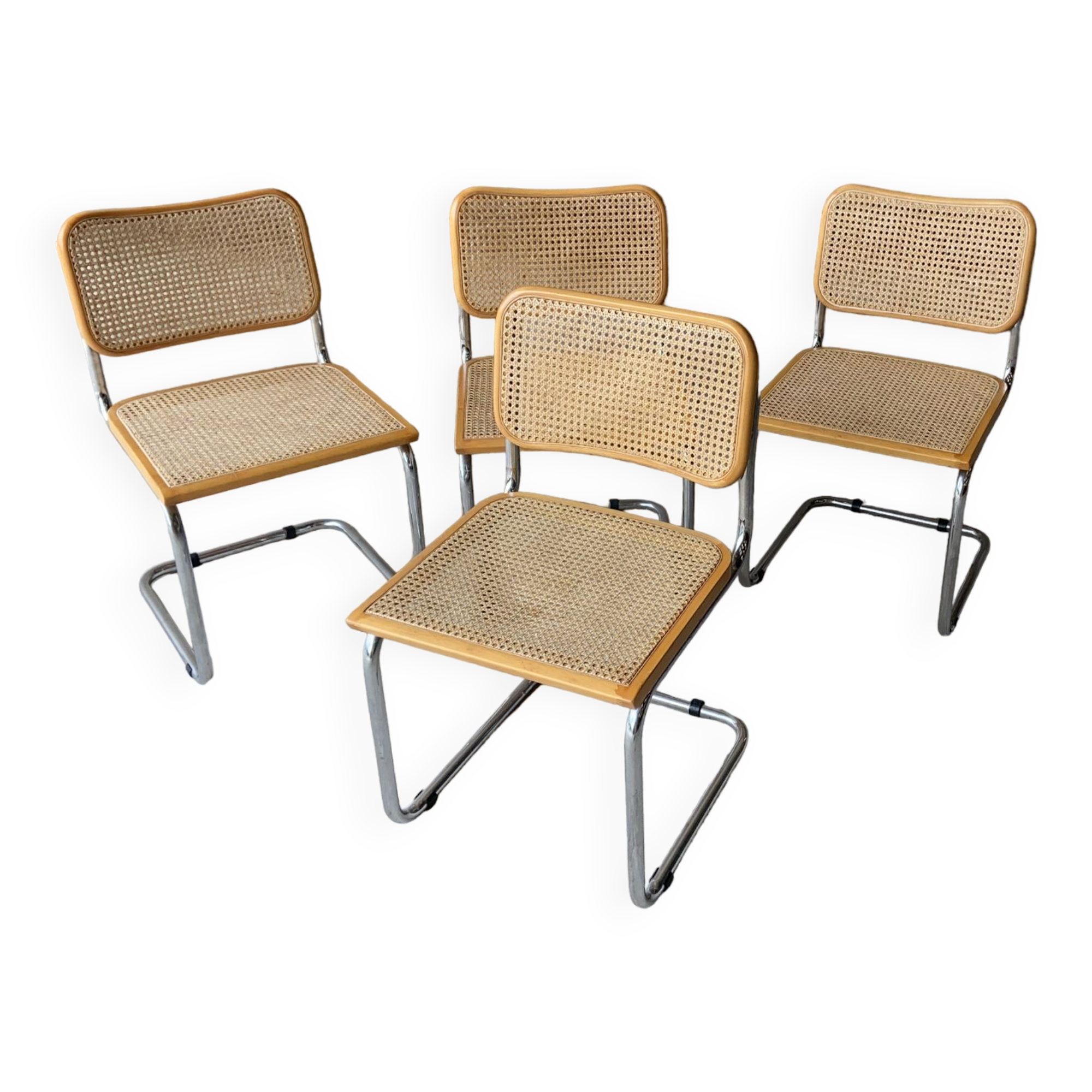 4 cantilever chairs Cesca B32 by Marcel Breuer