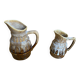 Pair of Barrel-Shaped Pitchers REVOL Flamed Ceramic 1/4 Litre Vintage