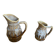 Pair of Barrel-Shaped Pitchers REVOL Flamed Ceramic 1/4 Litre Vintage