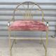 Gold metal dressing table and seat, Italy 1980